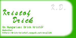 kristof drick business card